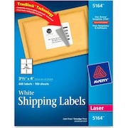 AVERY Shipping Labels with TrueBlock Technology, 3-1/3 x 4, White, 600 Labels 5164